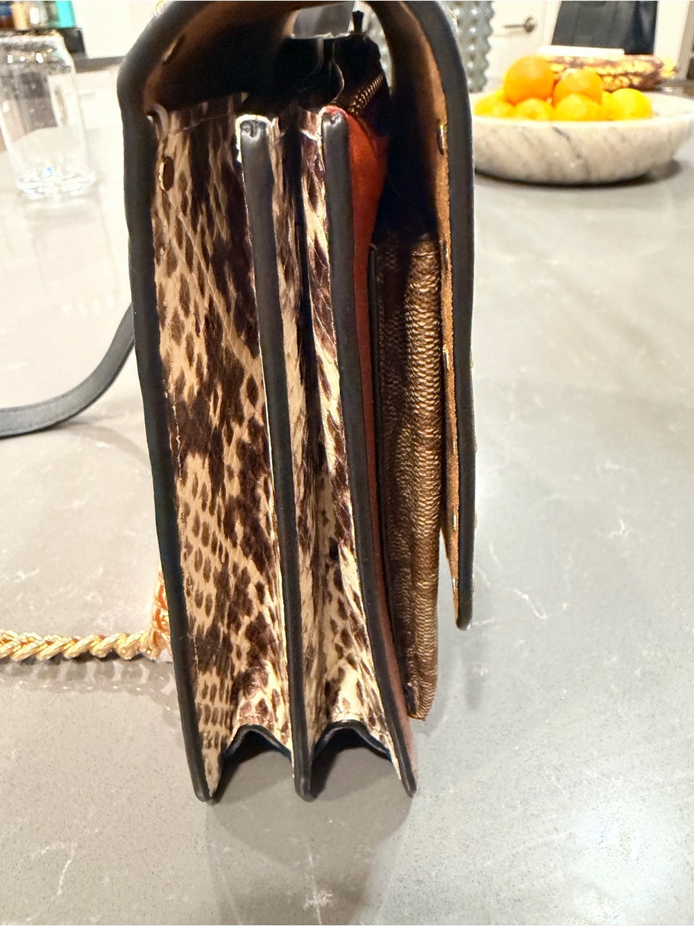 Coach Multi-Panel Crossbody with Gold Chain Trim - Picture 11 of 14